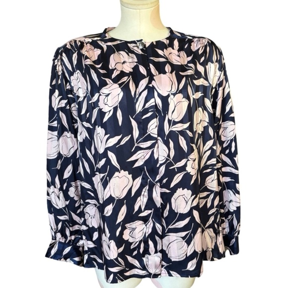 Vintage 90's Evan Picone  Navy Blue and Pink Floral skirt Set - Large - Picture 9 of 11